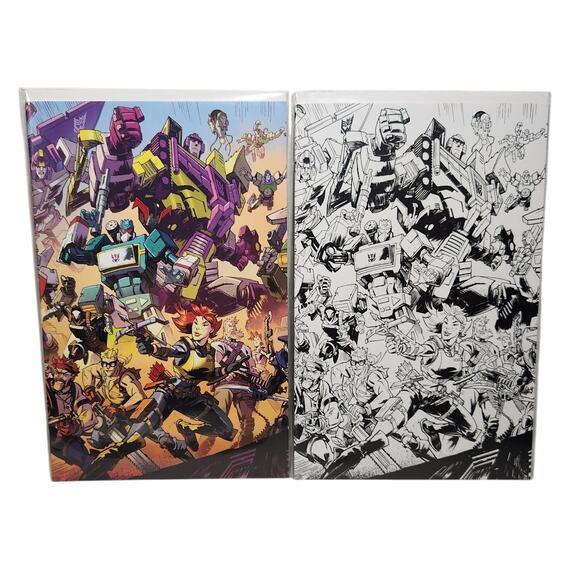Scarlett #1 Energon Universe Anniv. Connecting Variant Color & Black & White NM - Picture 1 of 4